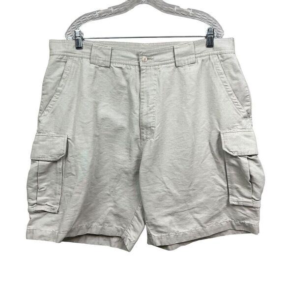 Bachrach Mens‎ Cargo Shorts Flat Front Zip Fly Khaki Beige Size 40W - Picture 1 of 7